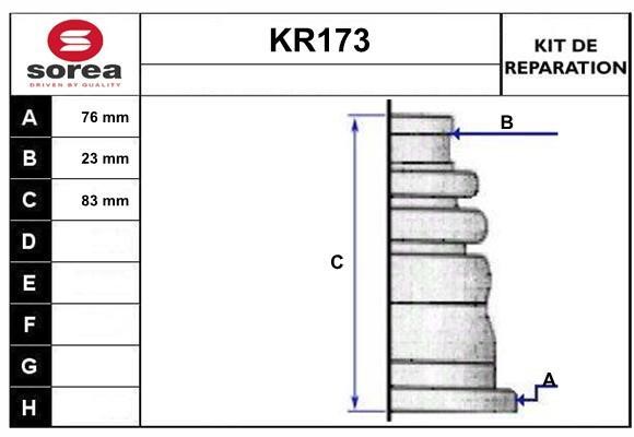 EAI KR173 Пильовик приводного валу, комплект KR173: Купити в Україні - Добра ціна на EXIST.UA!