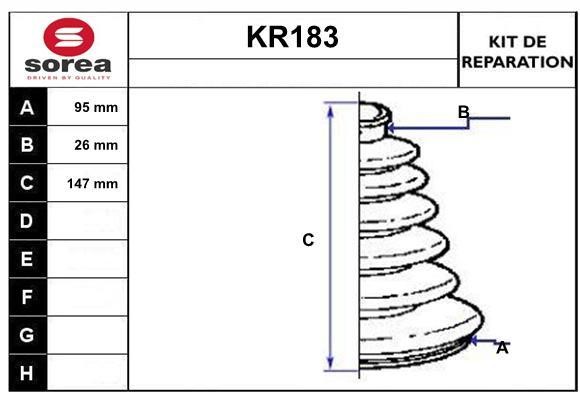 EAI KR183 Пильовик приводного валу, комплект KR183: Купити в Україні - Добра ціна на EXIST.UA!
