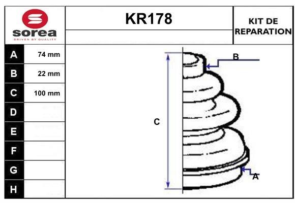 EAI KR178 Пильовик приводного валу, комплект KR178: Купити в Україні - Добра ціна на EXIST.UA!