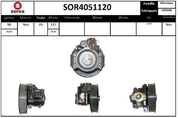 EAI SOR4051120 Насос гідропідсилювача керма SOR4051120: Купити в Україні - Добра ціна на EXIST.UA!