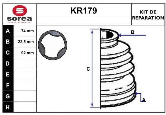 EAI KR179 Пильовик приводного валу, комплект KR179: Купити в Україні - Добра ціна на EXIST.UA!
