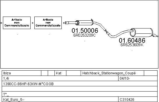 Mts C310426028286 Система випуску відпрацьованих газів C310426028286: Купити в Україні - Добра ціна на EXIST.UA!