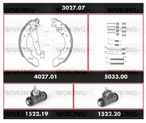 Woking 302707 Колодки гальмівні барабанні, комплект 302707: Купити в Україні - Добра ціна на EXIST.UA!