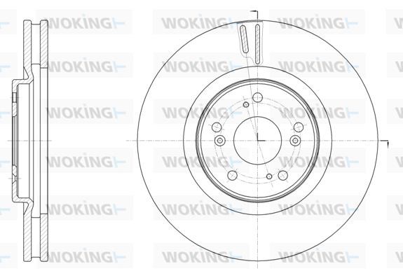 Woking D6160710 Диск гальмівний передній вентильований D6160710: Приваблива ціна - Купити в Україні на EXIST.UA!