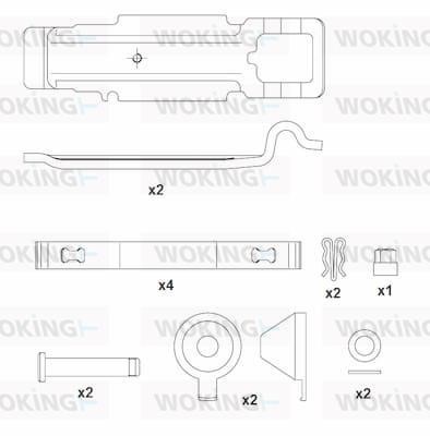 Woking ACA8572.00 Комплект монтажний гальмівних колодок ACA857200: Купити в Україні - Добра ціна на EXIST.UA!
