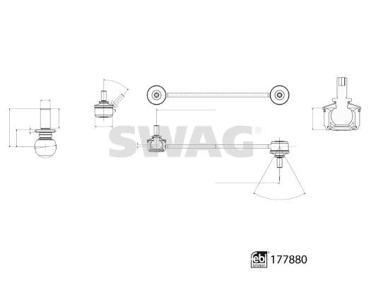 SWAG 33 10 4347 Стійка стабілізатора 33104347: Купити в Україні - Добра ціна на EXIST.UA!