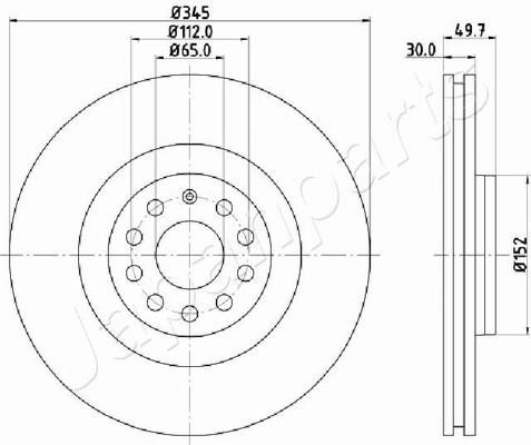 Japanparts DI-0908 Диск гальмівний передній вентильований DI0908: Купити в Україні - Добра ціна на EXIST.UA!