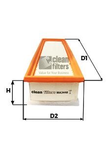 Clean filters MA3448 Повітряний фільтр MA3448: Купити в Україні - Добра ціна на EXIST.UA!