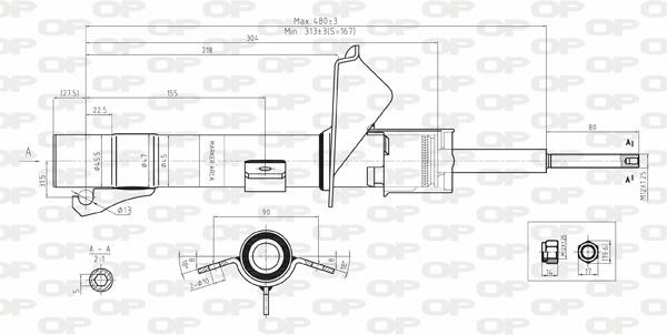 Open parts SAB8103.31 Амортизатор підвіски передній газомасляний SAB810331: Приваблива ціна - Купити в Україні на EXIST.UA!