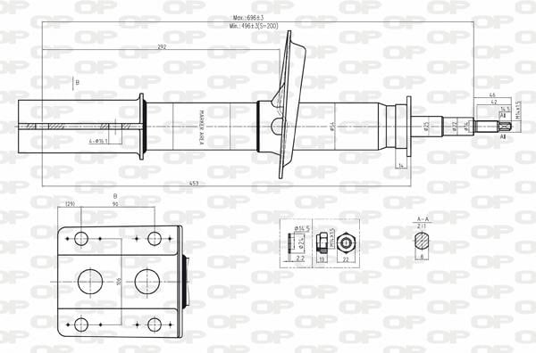 Open parts SAB8039.11 Амортизатор підвіски передній масляний SAB803911: Приваблива ціна - Купити в Україні на EXIST.UA!