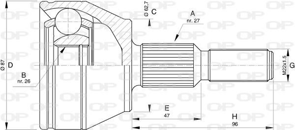 Open parts CVJ5751.10 Комплект шарнірів, приводний вал CVJ575110: Купити в Україні - Добра ціна на EXIST.UA!