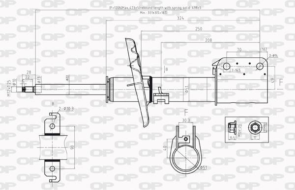 Open parts SAB8196.31 Амортизатор підвіски передній газомасляний SAB819631: Купити в Україні - Добра ціна на EXIST.UA!