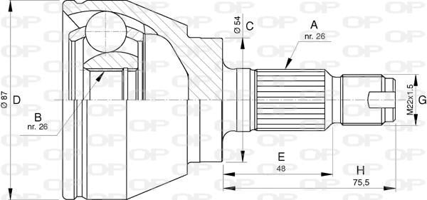Open parts CVJ5746.10 Комплект шарнірів, приводний вал CVJ574610: Купити в Україні - Добра ціна на EXIST.UA!