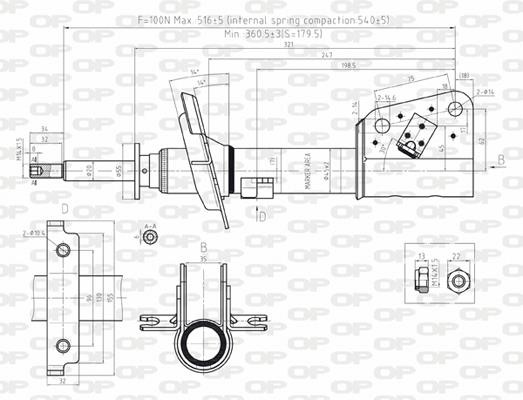 Open parts SAB8173.31 Амортизатор підвіски передній газомасляний SAB817331: Приваблива ціна - Купити в Україні на EXIST.UA!