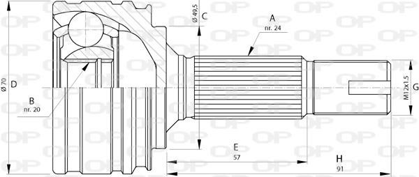 Open parts CVJ5730.10 Комплект шарнірів, приводний вал CVJ573010: Купити в Україні - Добра ціна на EXIST.UA!