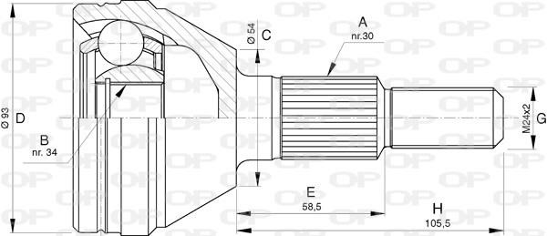 Open parts CVJ5737.10 Комплект шарнірів, приводний вал CVJ573710: Приваблива ціна - Купити в Україні на EXIST.UA!