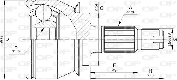 Open parts CVJ5736.10 Комплект шарнірів, приводний вал CVJ573610: Купити в Україні - Добра ціна на EXIST.UA!