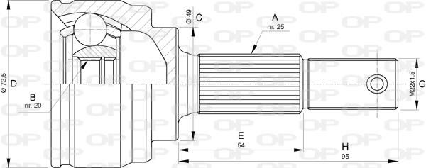 Open parts CVJ5752.10 Комплект шарнірів, приводний вал CVJ575210: Купити в Україні - Добра ціна на EXIST.UA!