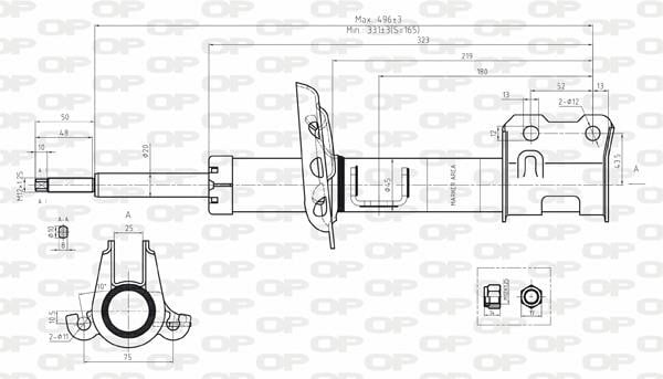 Open parts SAB8055.31 Амортизатор підвіски передній лівий газомасляний SAB805531: Купити в Україні - Добра ціна на EXIST.UA!