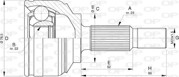 Open parts CVJ5763.10 Комплект шарнірів, приводний вал CVJ576310: Купити в Україні - Добра ціна на EXIST.UA!