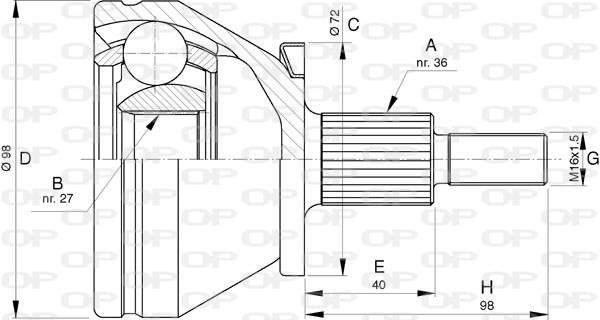 Open parts CVJ5753.10 Комплект шарнірів, приводний вал CVJ575310: Купити в Україні - Добра ціна на EXIST.UA!