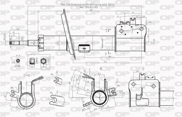 Open parts SAB8218.31 Амортизатор підвіски передній лівий газомасляний SAB821831: Приваблива ціна - Купити в Україні на EXIST.UA!
