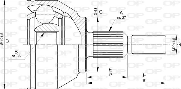 Open parts CVJ5756.10 Комплект шарнірів, приводний вал CVJ575610: Купити в Україні - Добра ціна на EXIST.UA!