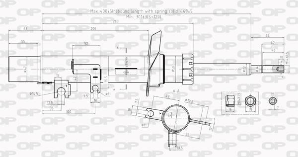 Open parts SAB8011.31 Амортизатор підвіски передній лівий газомасляний SAB801131: Купити в Україні - Добра ціна на EXIST.UA!