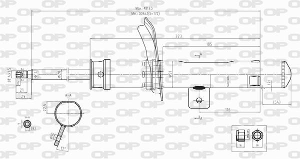 Open parts SAB8110.31 Амортизатор підвіски передній правий газомасляний SAB811031: Купити в Україні - Добра ціна на EXIST.UA!