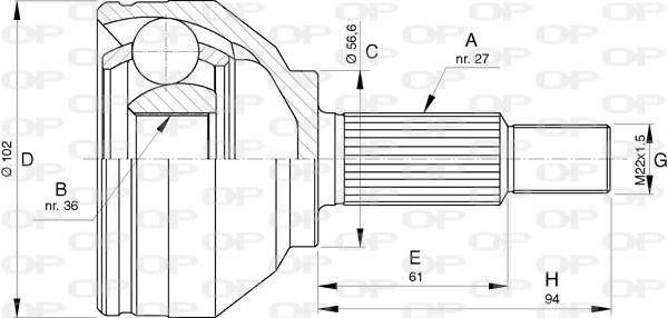 Open parts CVJ5740.10 Комплект шарнірів, приводний вал CVJ574010: Купити в Україні - Добра ціна на EXIST.UA!