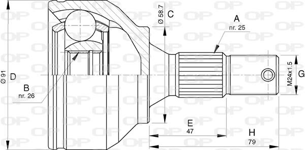 Open parts CVJ5775.10 Комплект шарнірів, приводний вал CVJ577510: Купити в Україні - Добра ціна на EXIST.UA!