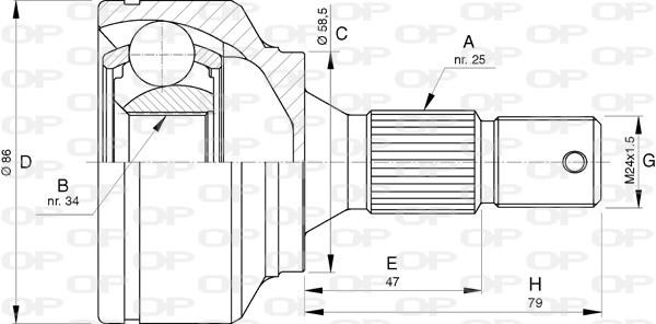 Open parts CVJ5741.10 Комплект шарнірів, приводний вал CVJ574110: Купити в Україні - Добра ціна на EXIST.UA!