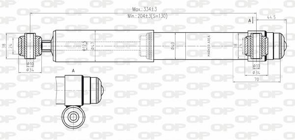 Open parts SAB8025.12 Амортизатор підвіски задній масляний SAB802512: Купити в Україні - Добра ціна на EXIST.UA!