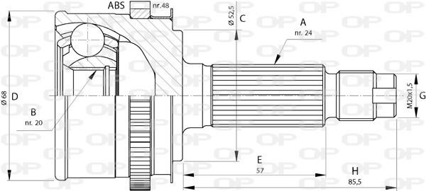 Open parts CVJ5728.10 Комплект шарнірів, приводний вал CVJ572810: Купити в Україні - Добра ціна на EXIST.UA!