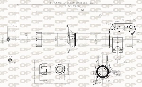 Open parts SAB8255.31 Амортизатор підвіски передній лівий газомасляний SAB825531: Приваблива ціна - Купити в Україні на EXIST.UA!