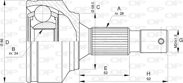 Open parts CVJ5767.10 Комплект шарнірів, приводний вал CVJ576710: Купити в Україні - Добра ціна на EXIST.UA!