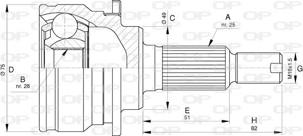Open parts CVJ5770.10 Комплект шарнірів, приводний вал CVJ577010: Купити в Україні - Добра ціна на EXIST.UA!
