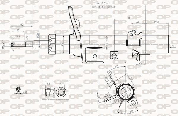 Open parts SAB8418.31 Амортизатор підвіски передній правий газомасляний SAB841831: Купити в Україні - Добра ціна на EXIST.UA!