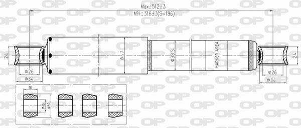 Open parts SAB8371.12 Амортизатор підвіски задній масляний SAB837112: Приваблива ціна - Купити в Україні на EXIST.UA!