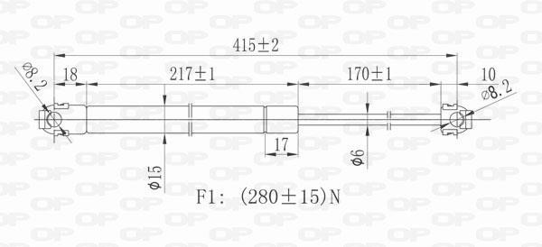 Open parts GSR6183.00 Пружина газова капоту GSR618300: Купити в Україні - Добра ціна на EXIST.UA!