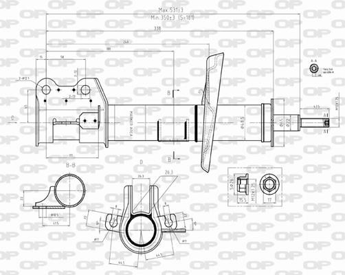 Open parts SAB8501.31 Амортизатор підвіски передній правий газомасляний SAB850131: Купити в Україні - Добра ціна на EXIST.UA!