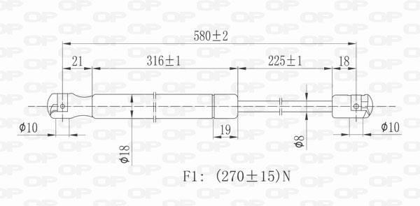 Open parts GSR6158.00 Пружина газова капоту GSR615800: Купити в Україні - Добра ціна на EXIST.UA!