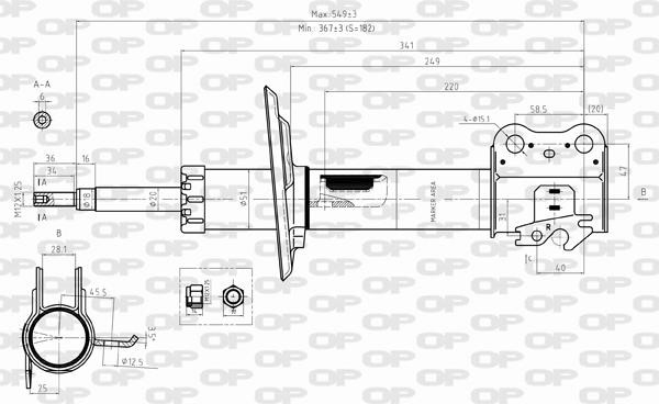 Open parts SAB8289.31 Амортизатор підвіски передній правий газомасляний SAB828931: Купити в Україні - Добра ціна на EXIST.UA!
