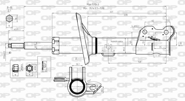 Open parts SAB8294.31 Амортизатор підвіски передній лівий газомасляний SAB829431: Купити в Україні - Добра ціна на EXIST.UA!