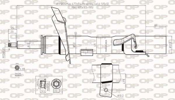 Open parts SAB8561.31 Амортизатор підвіски передній лівий газомасляний SAB856131: Купити в Україні - Добра ціна на EXIST.UA!