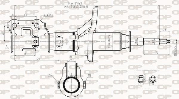 Open parts SAB8480.31 Амортизатор підвіски передній правий газомасляний SAB848031: Купити в Україні - Добра ціна на EXIST.UA!