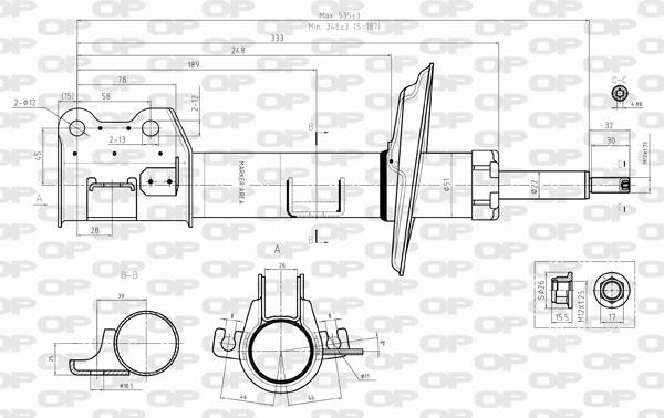 Open parts SAB8300.31 Амортизатор підвіски передній правий газомасляний SAB830031: Купити в Україні - Добра ціна на EXIST.UA!