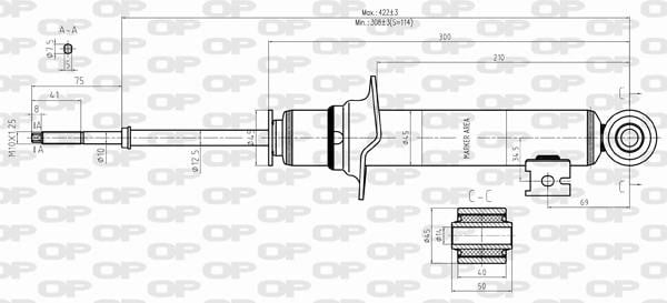Open parts SAB8333.31 Амортизатор підвіски передній газомасляний SAB833331: Купити в Україні - Добра ціна на EXIST.UA!