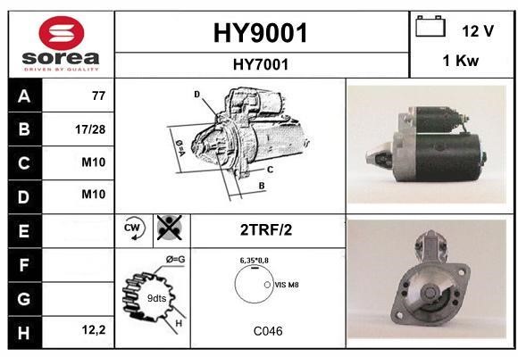 SNRA HY9001 Стартер HY9001: Купити в Україні - Добра ціна на EXIST.UA!