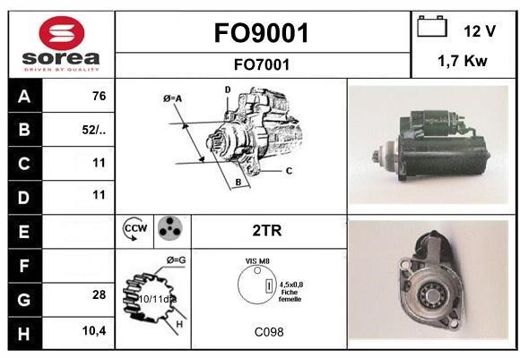 SNRA FO9001 Стартер FO9001: Купити в Україні - Добра ціна на EXIST.UA!